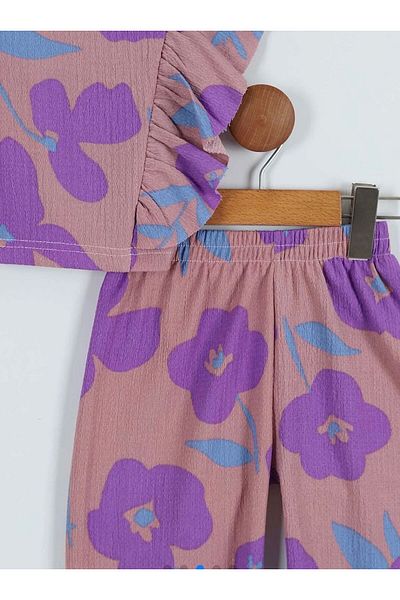 Murat Baby Girl's Set with Ruffled Sleeves and Flower Detail