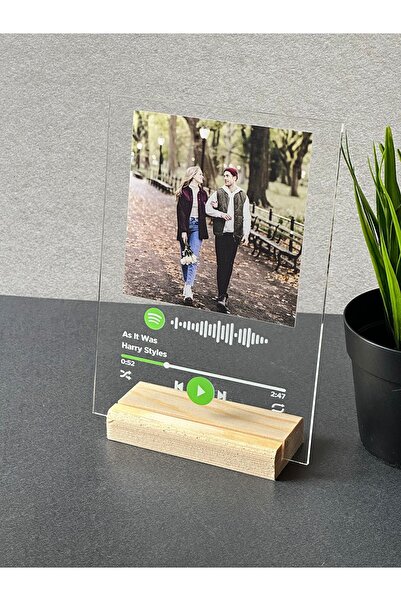 BLUE HOME'S Kişiye Özel Spotify Barkodlu Şeffaf Plak - Sevgiliye Hediye Arkadaşa Hediye Doğum Günü Hediyesi