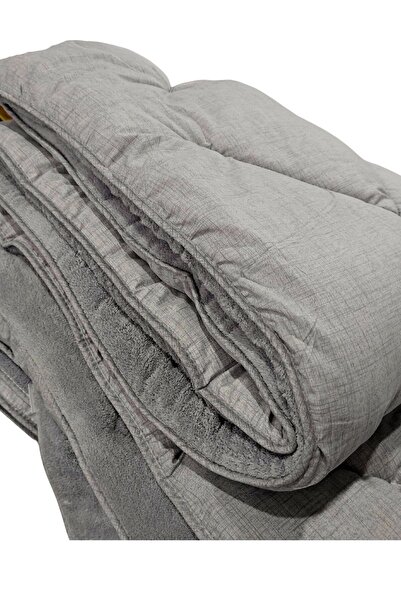 ÇARŞAF DÜNYASI Soft Single Colored Quilt-wellsoft-double-Sided 155x215 Gray