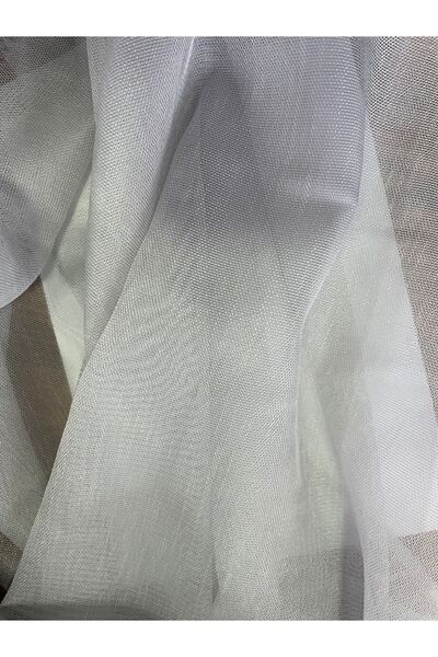 VENARDE CONCEPT Gri Renk Keten Tül Kelebek Perde, Briz Çubuklu Perde