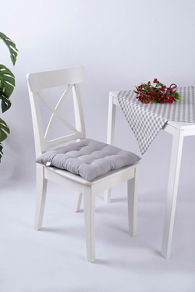 ALTINPAMUK Καρέκλα Daisy Pofidik Grey 9 Stitched Cushion - Lace-Up