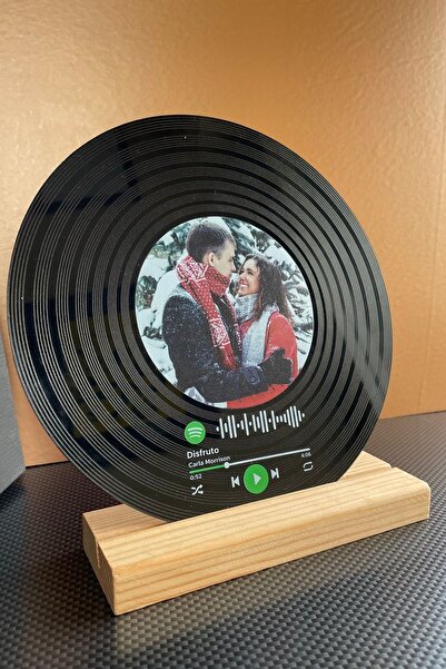 BLUE HOME'S Kişiye Özel Spotify Barkodlu Siyah Plak - Sevgiliye Hediye Arkada...