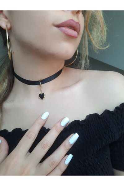 Cey's fashion Siyah Kalpli Choker Tasma Kolye