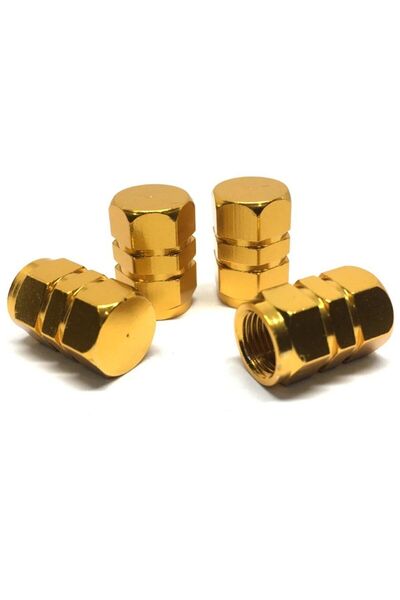 EFNLUX Alüminyum Altıgen Sibop Kapağı 4'lü Gold (Altın) Sibob Kapağı