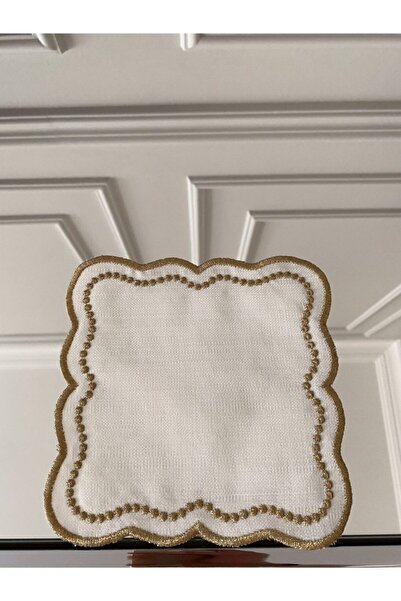 LİNDA MİA منديل كوكتيل ذهبي مرقط مفرد