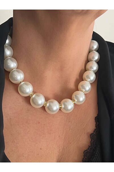 tones official Akrilik Incili Altın Kaplama Kolye