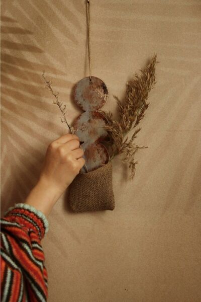 Hoyatap Mini Cepli Eskitme Ahşap Duvar Süsü - Balkon Süsü - Askı