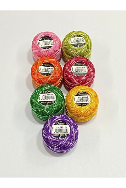 domino Numărul 12 Ață de broderie în cruce marmură / 7 buc