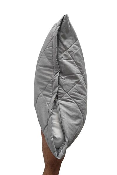 ELY PARKER Saltea de pernă colorată (4 bucăți), 100% bumbac, matlasată, protector de pernă, husă de pernă, gri