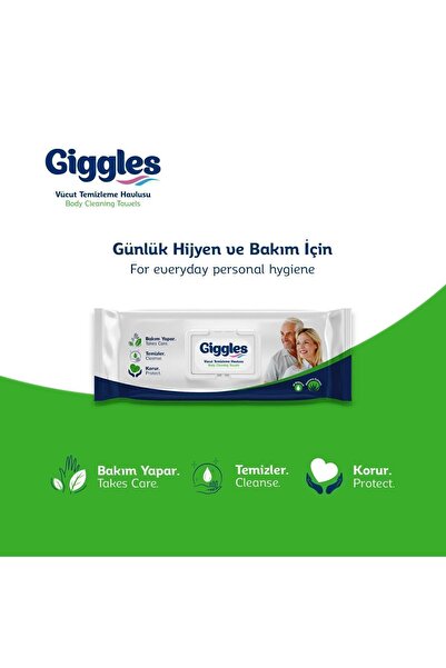 giggles Vücut Temizleme Havlusu 50'li 24 Paket 1200 Havlu