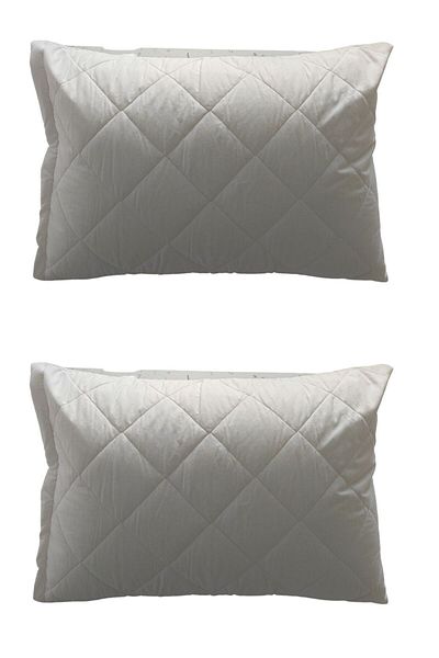 ELY PARKER Pillow Mattress (2 PCS), 100% Cotton, Quilted, Pillow Protector, Pillow Cover, White