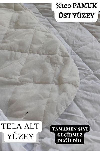 ÇARŞAF DÜNYASI Mattress Mattress Set Colorful-100% Cotton-Silent-3 Pieces-Quilted-Pillow Mattress-White