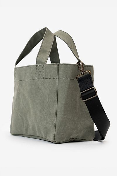 Goo Leather Goods Τσάντα ώμου και χεριού καθημερινής χρήσης με λουράκι καμβά - Σκληρό ύφασμα