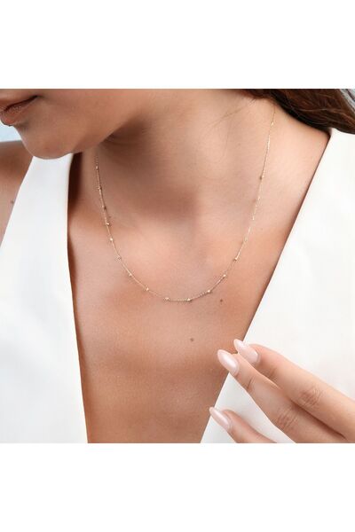 Altınkesesi 14 Ayar Altın Sarı Dorika Toplu Kolye