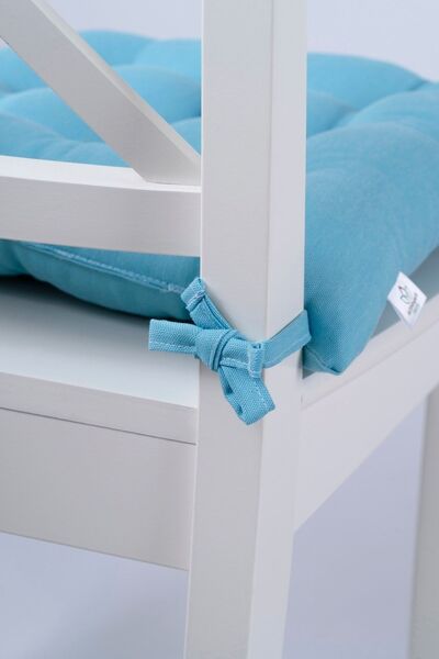 ALTINPAMUK Daisy Pofidik Turquoise Chair - 9 Stitched Cushions with Laces