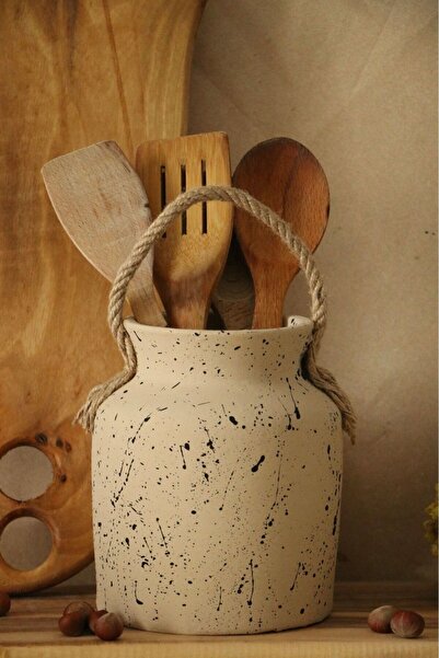 Hoyatap El Yapımı Desenli Halat Askılı Iskandinav Tarz Vazo