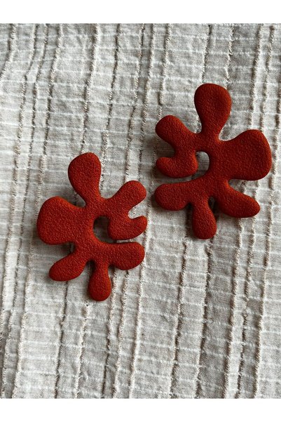Gizy Store Polymer Clay Handmade Special Design Mold Cinnamon Color Women's Earrings
