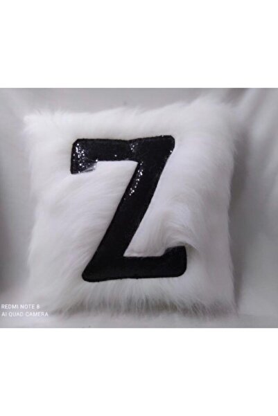 YILMAZHOME Κάλυμμα μαξιλαριού με βελούδινο γράμμα - (λευκό βελούδινο-μαύρο γρ...