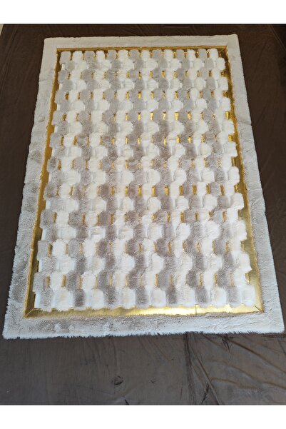 KuzeyCarpet ekru ve krem renkli peluş halı