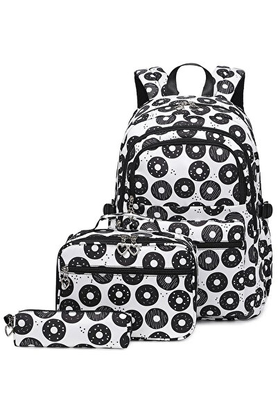 Go Veform Kız Çocuk Okul için Fonksiyonel Üçlü Çanta Laptop Bölmeli Sırt Çantası, Beslenme, Kale