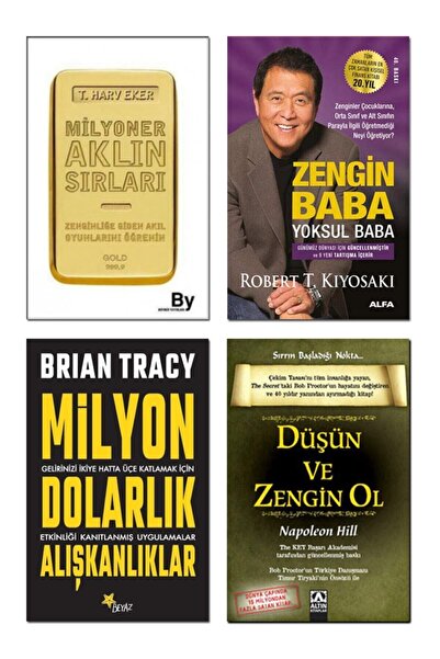Alfa Milyoner Aklın Sırları + Zengin Baba Yoksul Baba + Milyon Dolarlık Alışk...