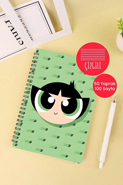 Anime Marketi Powerpuff Girls Themed A5 Spiral School Notebook 50 Sheets 100 Pages - Ruled
