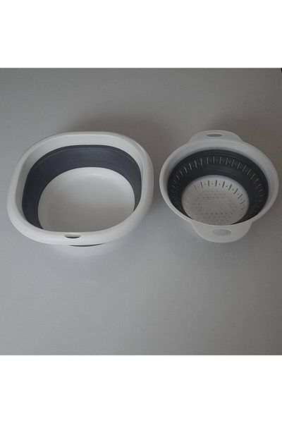 Bee Home Folding Basin (stain) and Folding Round Strainer 2-Piece
