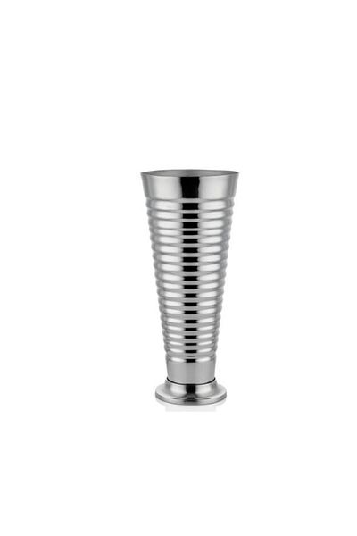 LAMEDORE Stripes Long Silver Small Decorative Vase 21X21X49 cm 1Rsh-446S