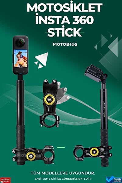 Motobros Insta 360 Çubuk Selfie Stick (GÖRÜNMEZ) One X5 / X4 / X3/ X2 / One R / One X / One Uyumlu