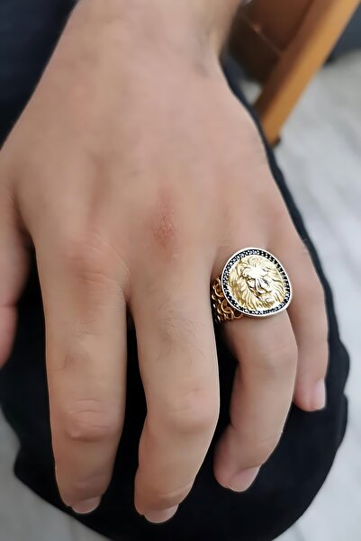 Utku Kuyumculuk 14 AYAR İTALYAN TASARIM ASLAN FİGÜRLÜ ALTIN YÜZÜK