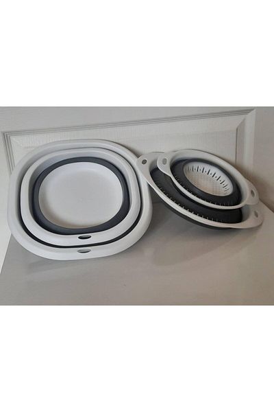 Bee Home Folding 2-Piece Basin and 2-Piece Strainer Set