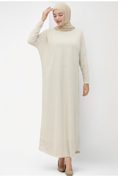 RESPİRO Comfortable Fit Light Glitter Loose Long Autumn Dress