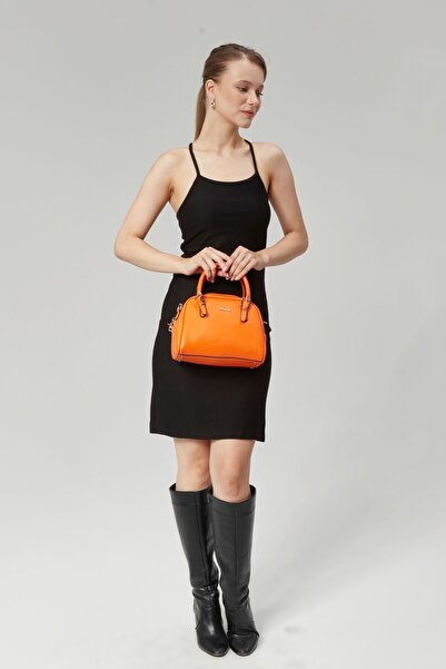 Morpelikan Women's Orange Adjustable Shoulder Strap Hand Shoulder Bag