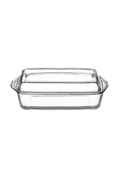 Paşabahçe Transparent Pyrex Rectangular Pot with Lid 59010 Fma06255