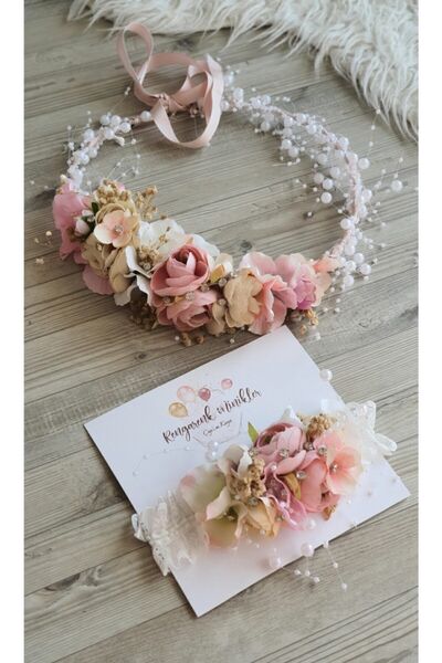 çiğdem kaya design Floral Pearl Lace Set