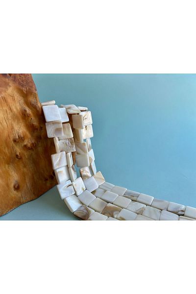 ŞİFA SHOP Natural stone mother of pearl string square 17 mm