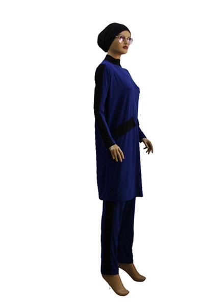 eflin Women's Clothing Blue Full Covered Hijab Swimsuit Plus Size Option
