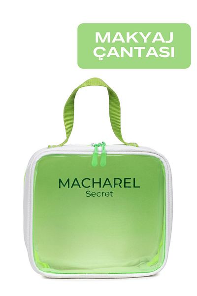 Macharel Secret Green Large Size Transparent Portable Skin Care and Makeup Bag