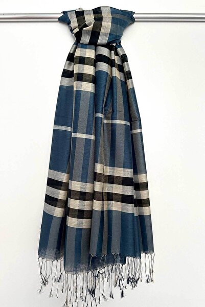 BECCASTYLE شال حريري منقوش منقوش، شال منقوش، شال مربعات، شال بربري، شال حريري...