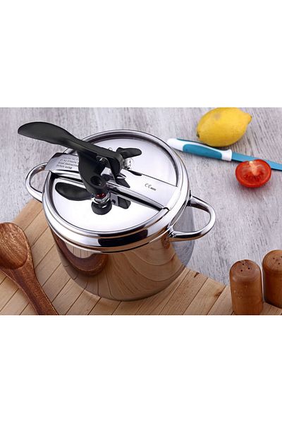 Hascevher 5.0 Lt Flat Steel Pressure Cooker