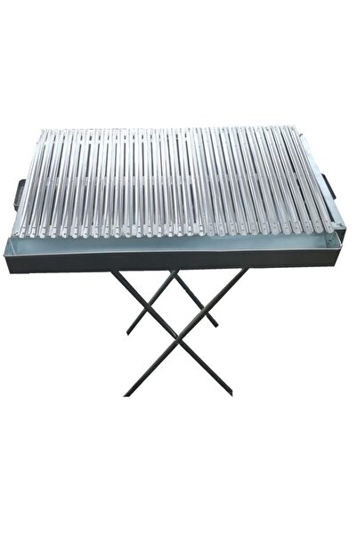 ÖZSAL 73x40 Cm Krom Oluklu Katlanabilir Ayaklı Mangal