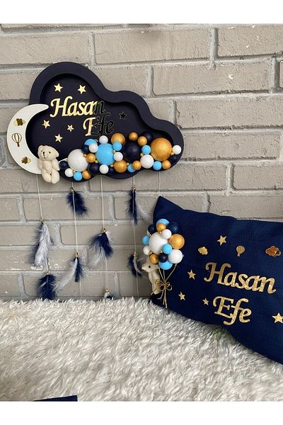 NeşeliAtölyem Bubble Baby Door Ornament Pillow Set Hospital Birth Room