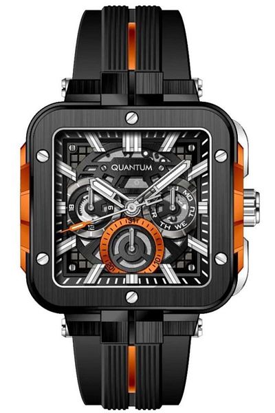 Quantum PWG1102.651 Quartz Silicone Black 44 mm Men's Wristwatch