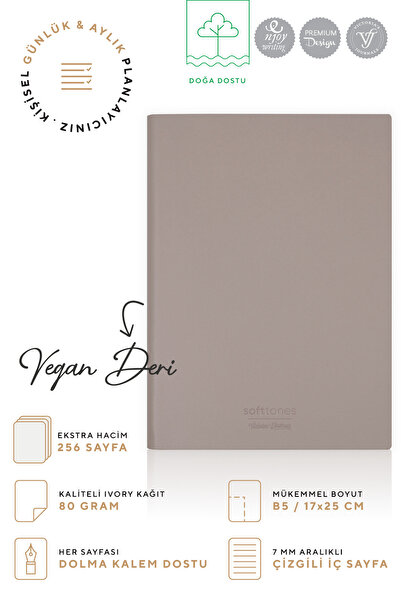 Victoria's Journals Flexible Cover Striped Softtons Notebook - B5 Cream, 128 Yp