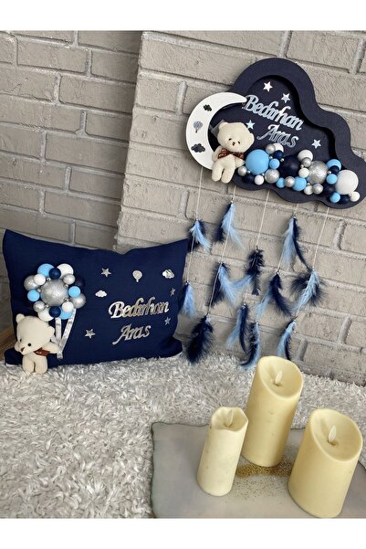 NeşeliAtölyem Ledli Bulut Bubble Kapı Süsü + Yastık