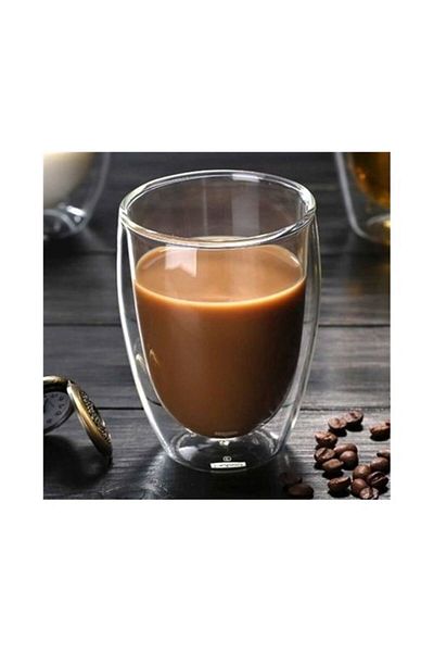 BRE HOME 1 Piece 220ml Heat Resistant Double Glass Walled Water Soft Drink Coffee Presentation Cup