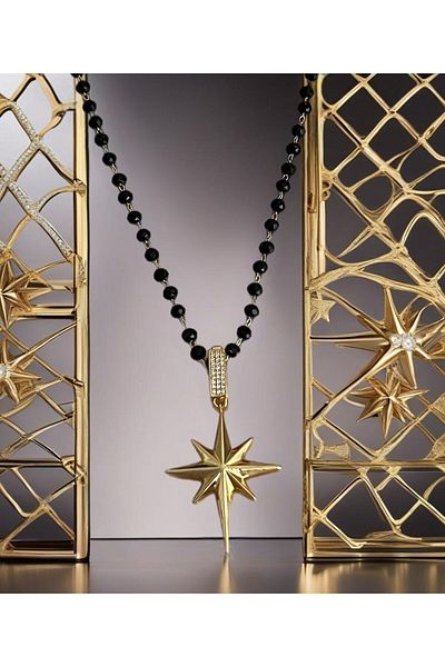 a rose jewelry Steel Trend Beaded Polar Star Necklace