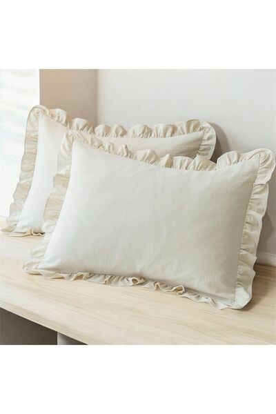 Erba kreasyon Διακοσμητική Μαξιλαροθήκη 2 τεμαχίων 100% Ακατέργαστη Λινό Μαξιλαροθήκη 50x70