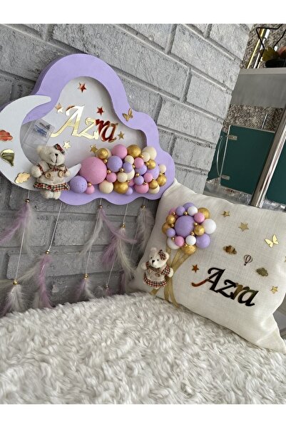 NeşeliAtölyem Ledli Bulut Bubble Kapı Süsü + Yastık