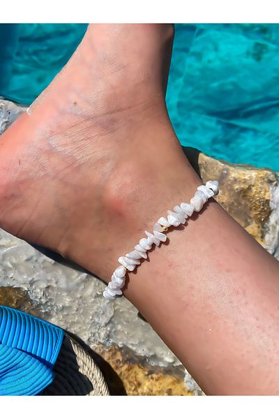 Lucky Designs White Broken Coral Anklet / Natural Stone Anklet / Summer Anklet